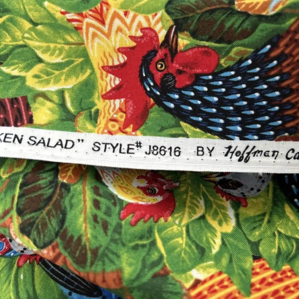 Hoffman Cotton Quilting Fabrics Rennie Rau Marquez Chicken Salad 1 Yd X 44